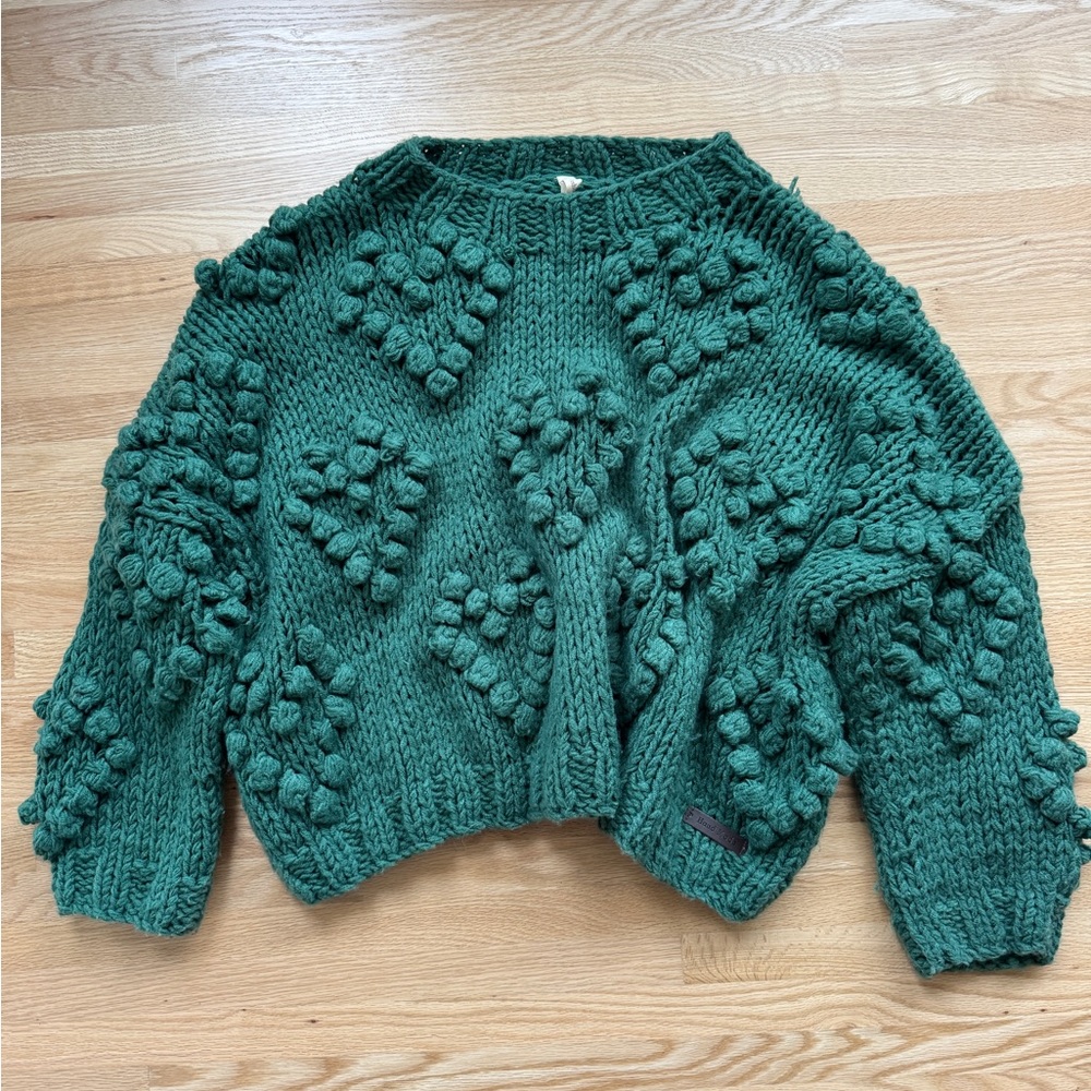 Vici Chunky Knit Green Sweater